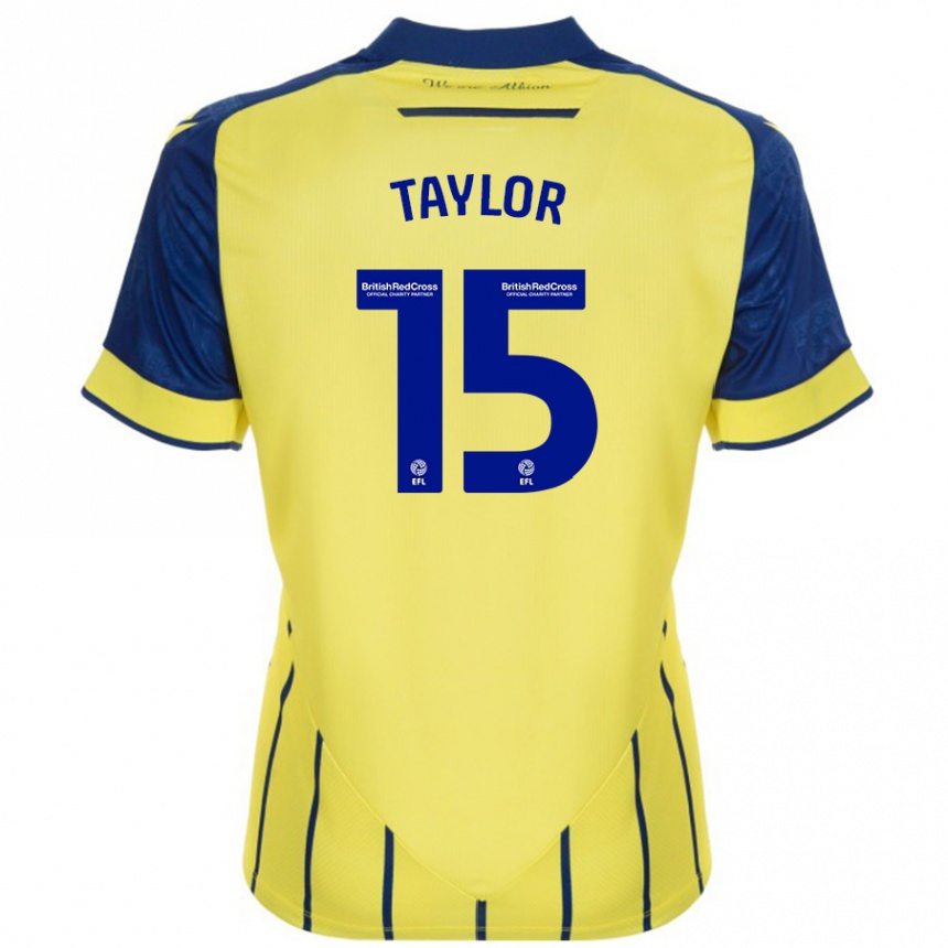 Kids Football Caleb Taylor #15 Yellow Blue Away Jersey 2024/25 T-Shirt