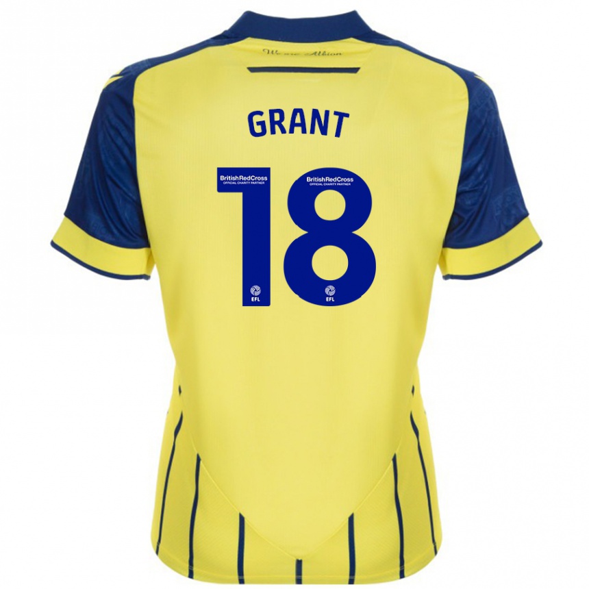 Kids Football Karlan Grant #18 Yellow Blue Away Jersey 2024/25 T-Shirt