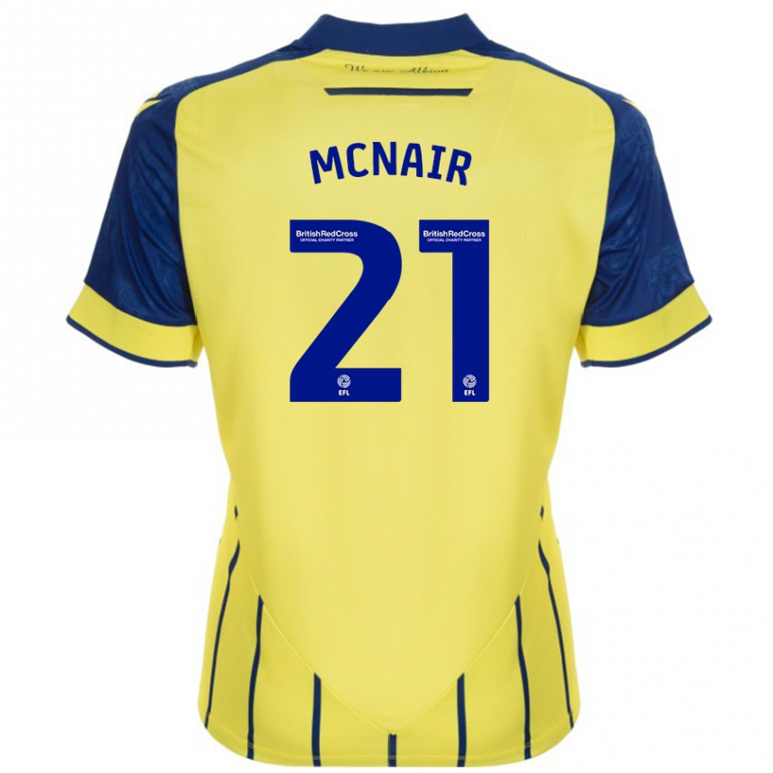 Kids Football Paddy Mcnair #21 Yellow Blue Away Jersey 2024/25 T-Shirt