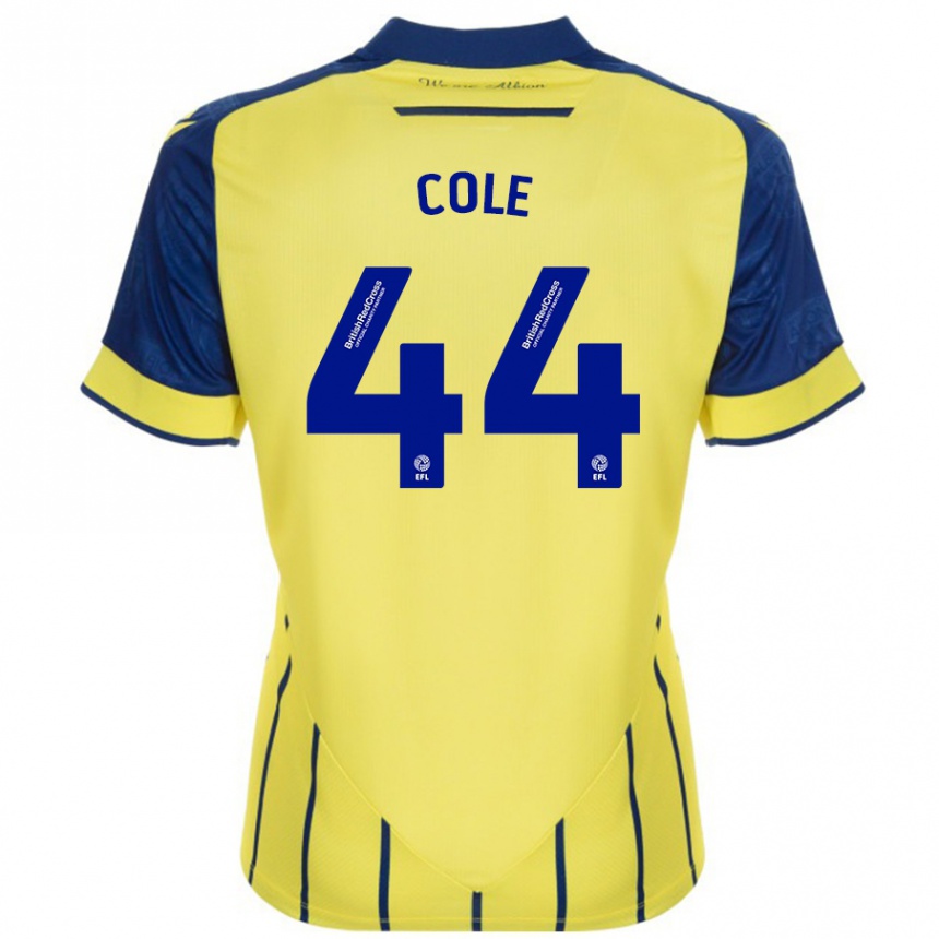 Kids Football Devante Cole #44 Yellow Blue Away Jersey 2024/25 T-Shirt