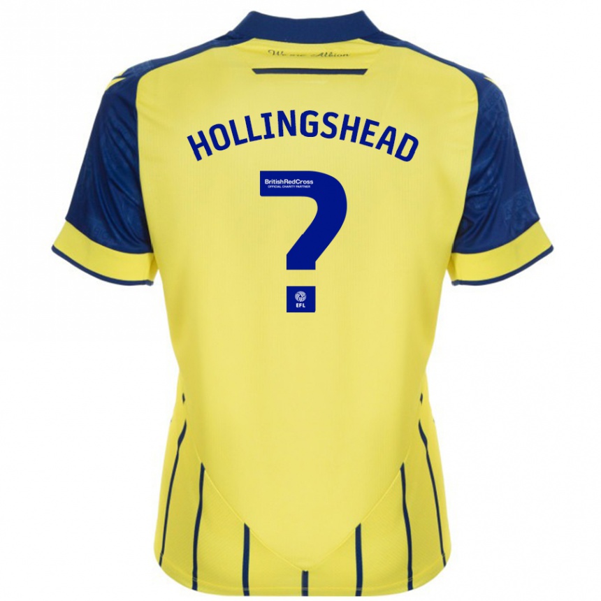 Kids Football Ronnie Hollingshead #0 Yellow Blue Away Jersey 2024/25 T-Shirt