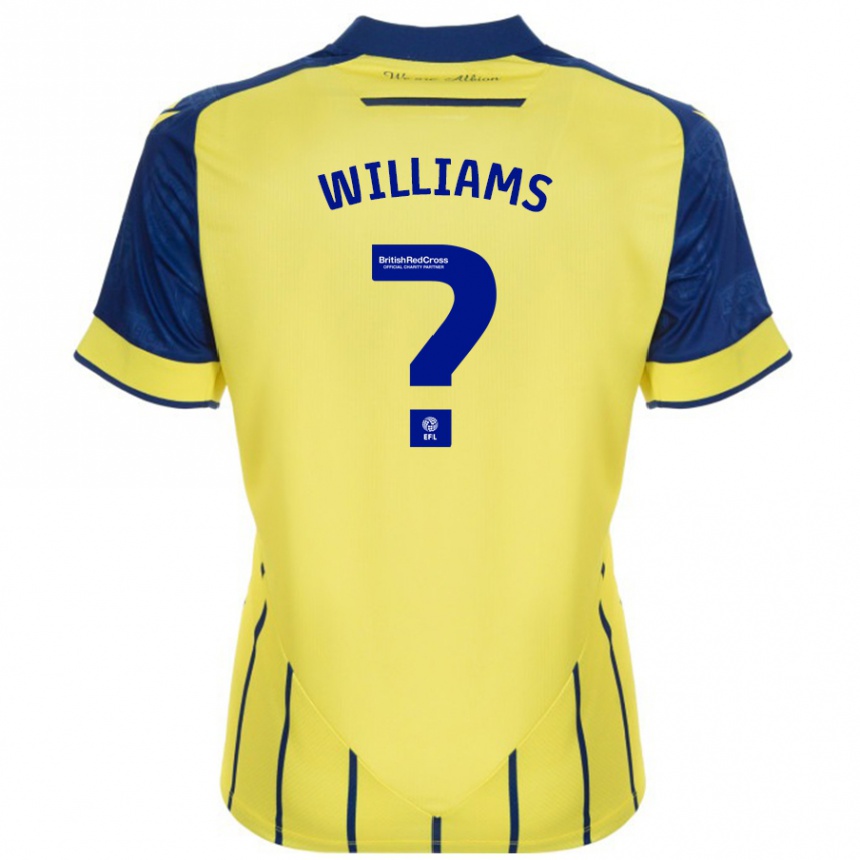 Kids Football Alex Williams #0 Yellow Blue Away Jersey 2024/25 T-Shirt