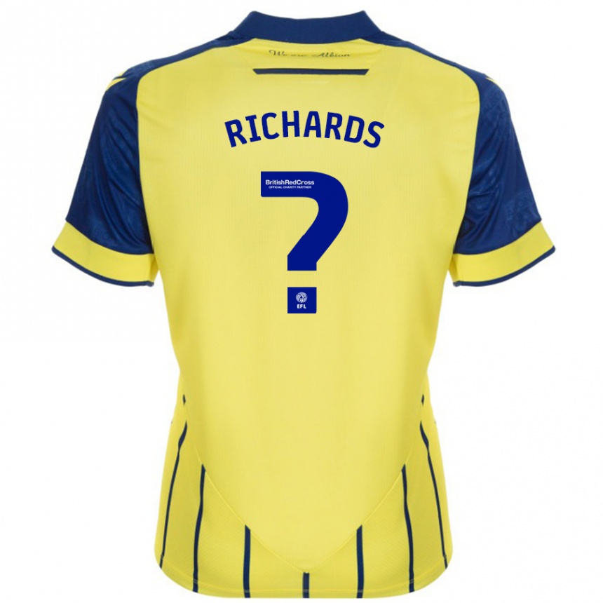 Kids Football Matt Richards #0 Yellow Blue Away Jersey 2024/25 T-Shirt