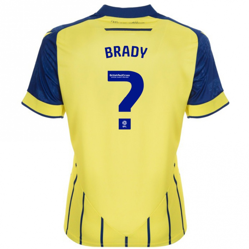 Kids Football Louis Brady #0 Yellow Blue Away Jersey 2024/25 T-Shirt