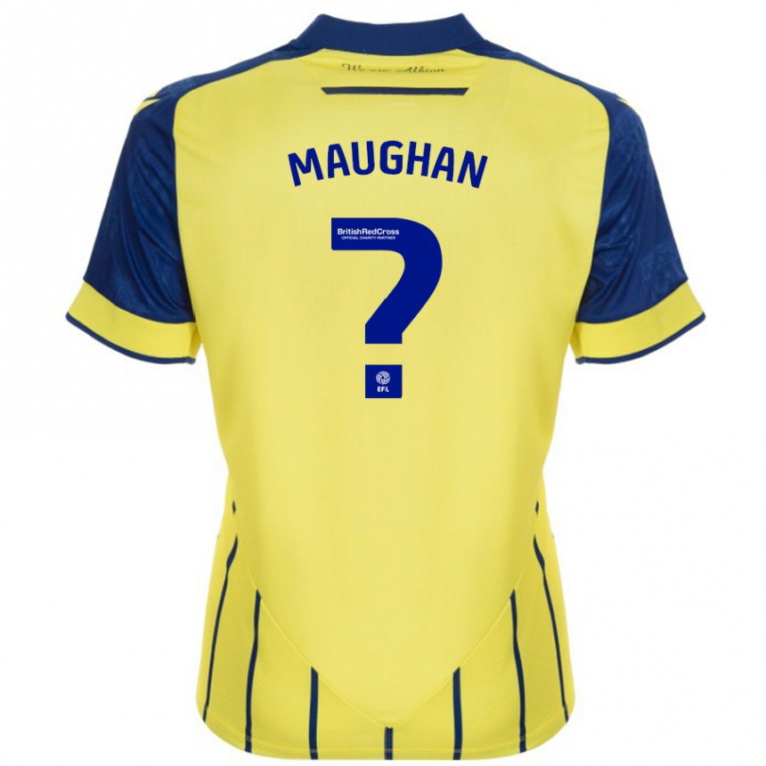 Kids Football Alfie Maughan #0 Yellow Blue Away Jersey 2024/25 T-Shirt