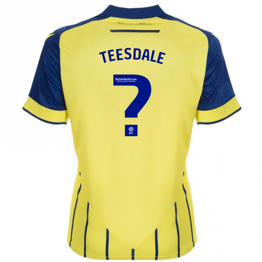 Kids Football Finn Teesdale #0 Yellow Blue Away Jersey 2024/25 T-Shirt