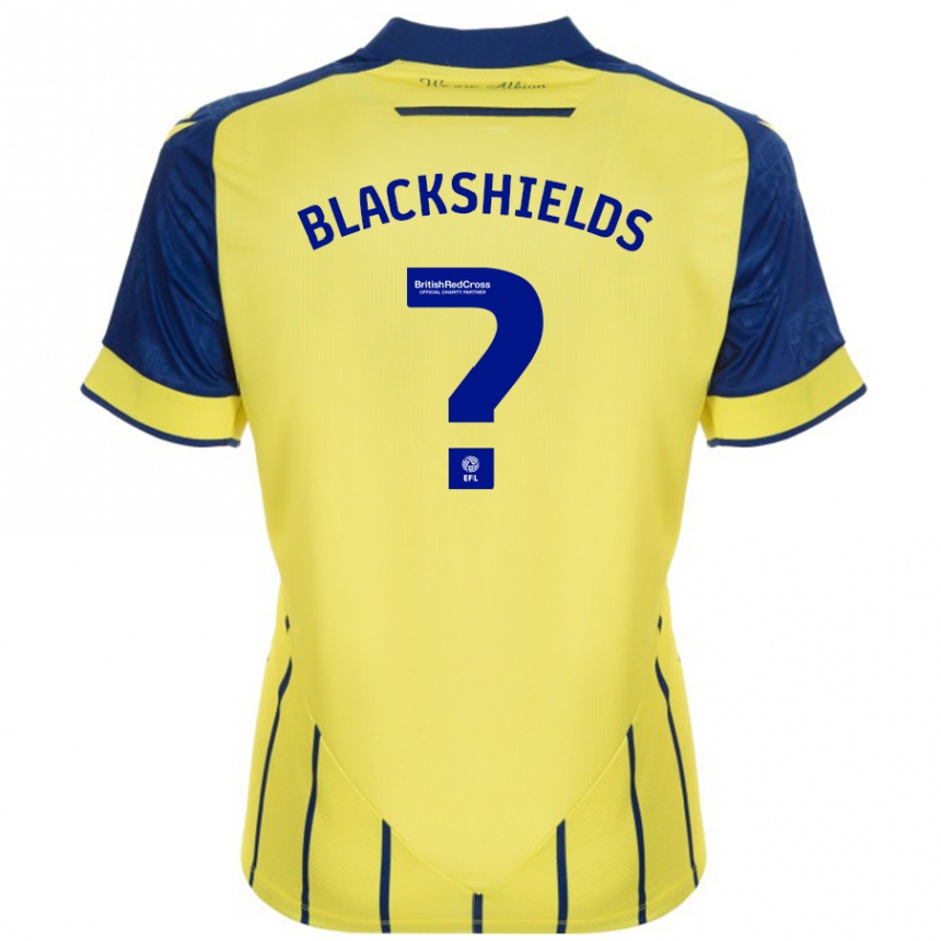 Kids Football Charlie Blackshields #0 Yellow Blue Away Jersey 2024/25 T-Shirt