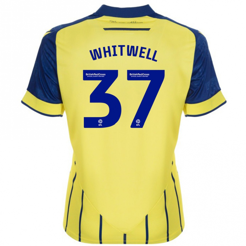 Kids Football Harry Whitwell #37 Yellow Blue Away Jersey 2024/25 T-Shirt