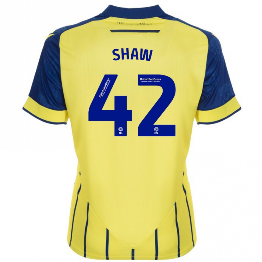 Kids Football Josh Shaw #42 Yellow Blue Away Jersey 2024/25 T-Shirt