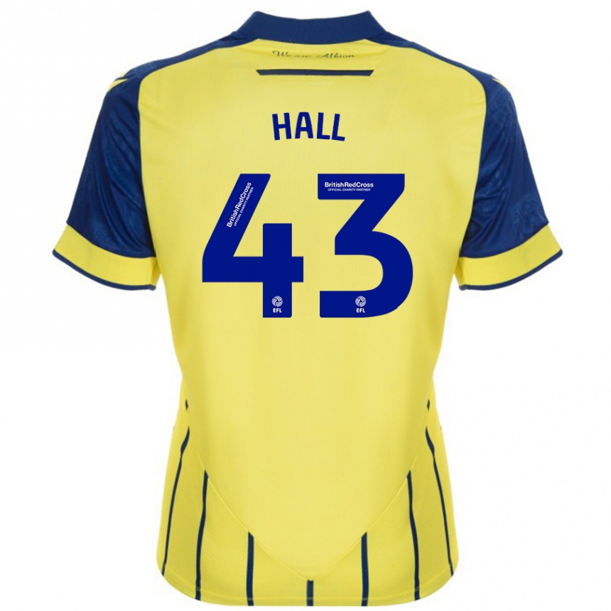 Kids Football Reece Hall #43 Yellow Blue Away Jersey 2024/25 T-Shirt