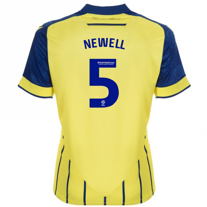 Kids Football Lucy Newell #5 Yellow Blue Away Jersey 2024/25 T-Shirt