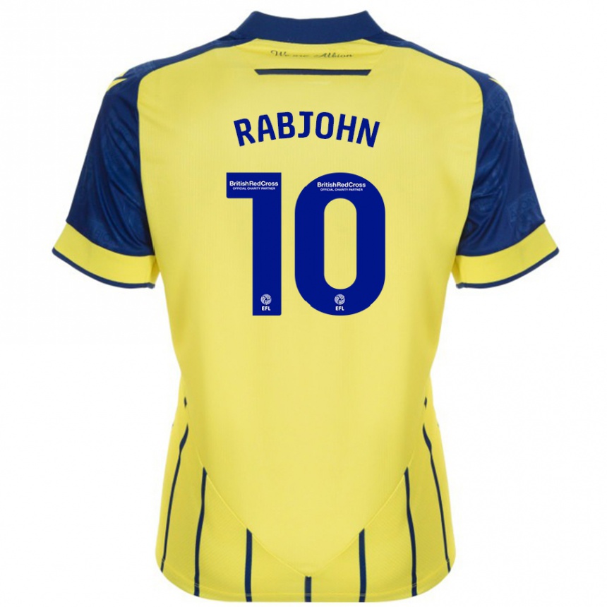 Kids Football Olivia Rabjohn #10 Yellow Blue Away Jersey 2024/25 T-Shirt