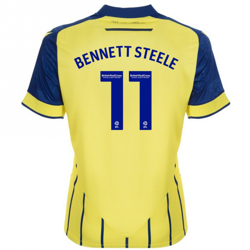 Kids Football Lizzie Bennett-Steele #11 Yellow Blue Away Jersey 2024/25 T-Shirt