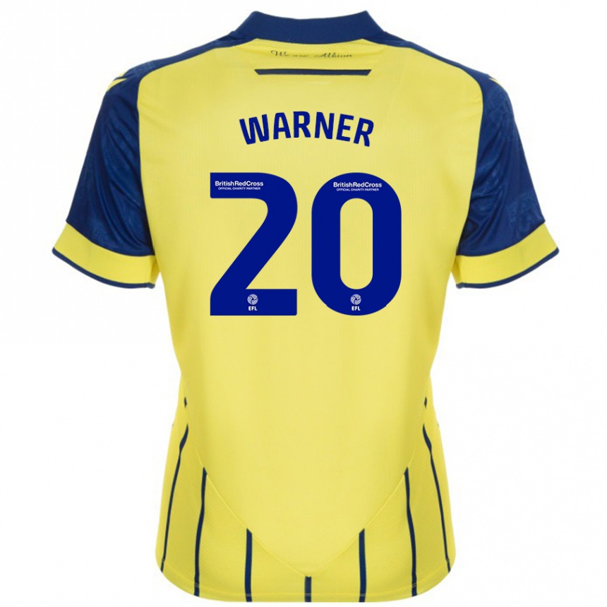 Kids Football Phoebe Warner #20 Yellow Blue Away Jersey 2024/25 T-Shirt