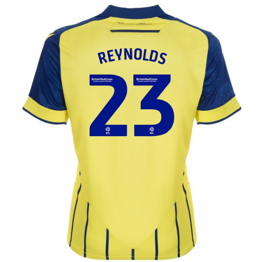 Kids Football Taylor Reynolds #23 Yellow Blue Away Jersey 2024/25 T-Shirt