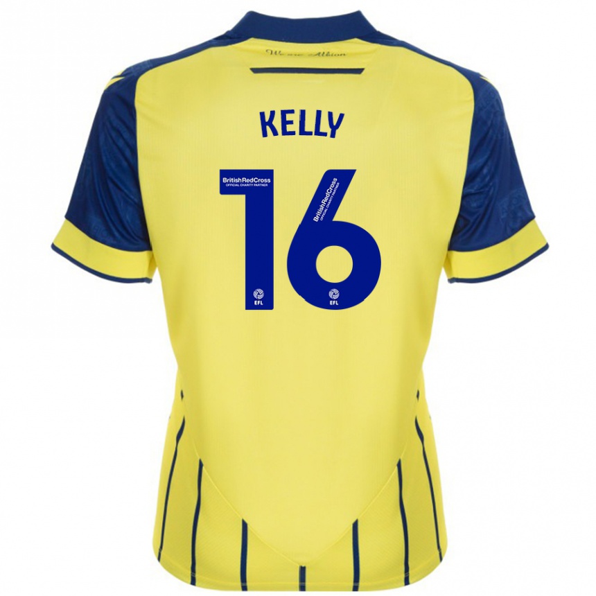 Kids Football Martin Kelly #16 Yellow Blue Away Jersey 2024/25 T-Shirt