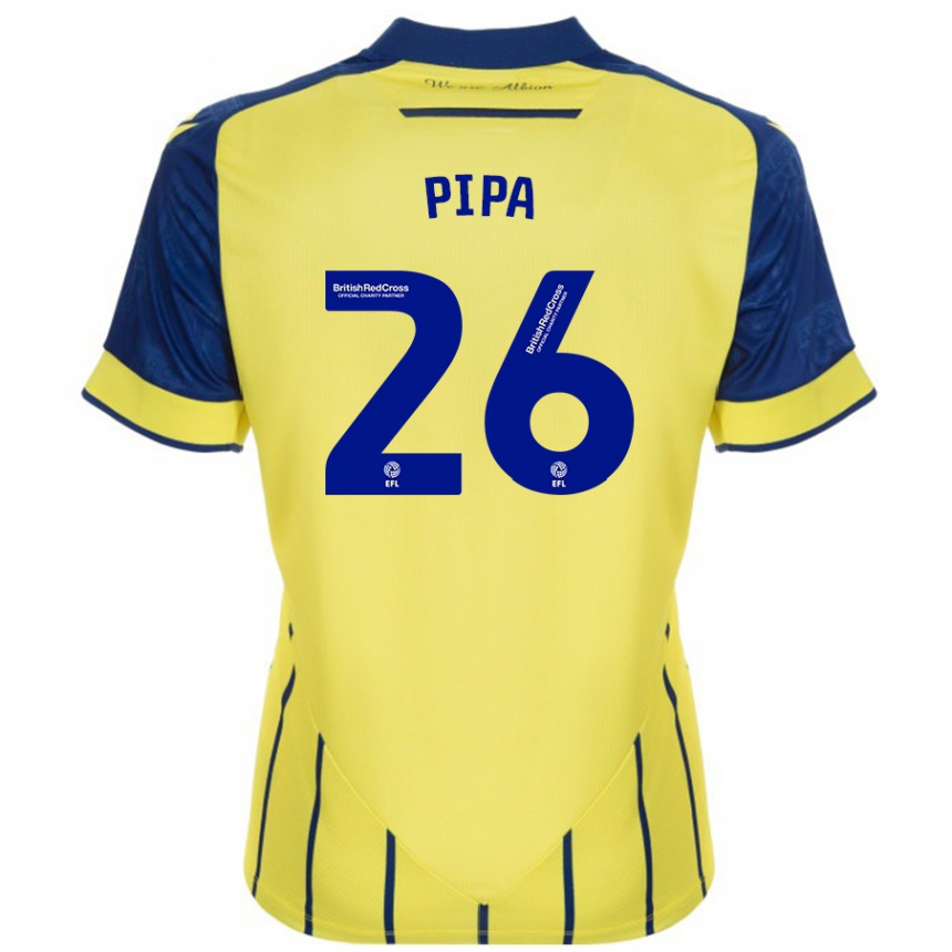 Kids Football Pipa #26 Yellow Blue Away Jersey 2024/25 T-Shirt