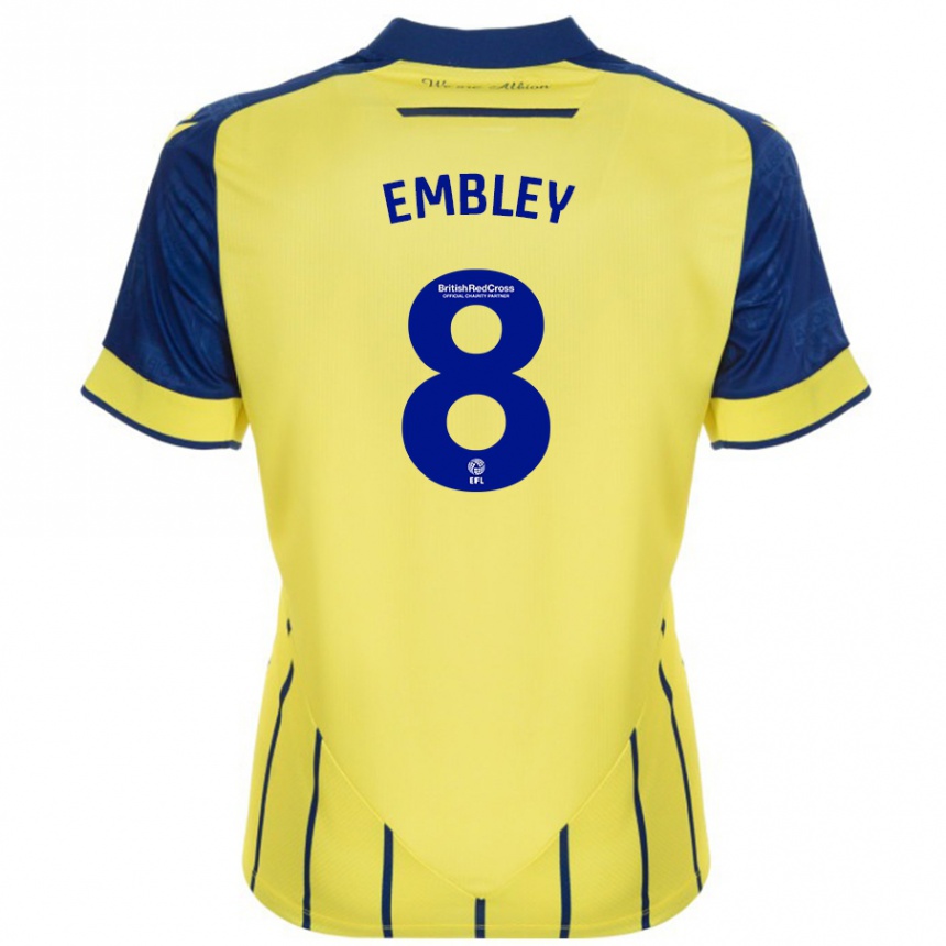 Kids Football Rosie Embley #8 Yellow Blue Away Jersey 2024/25 T-Shirt