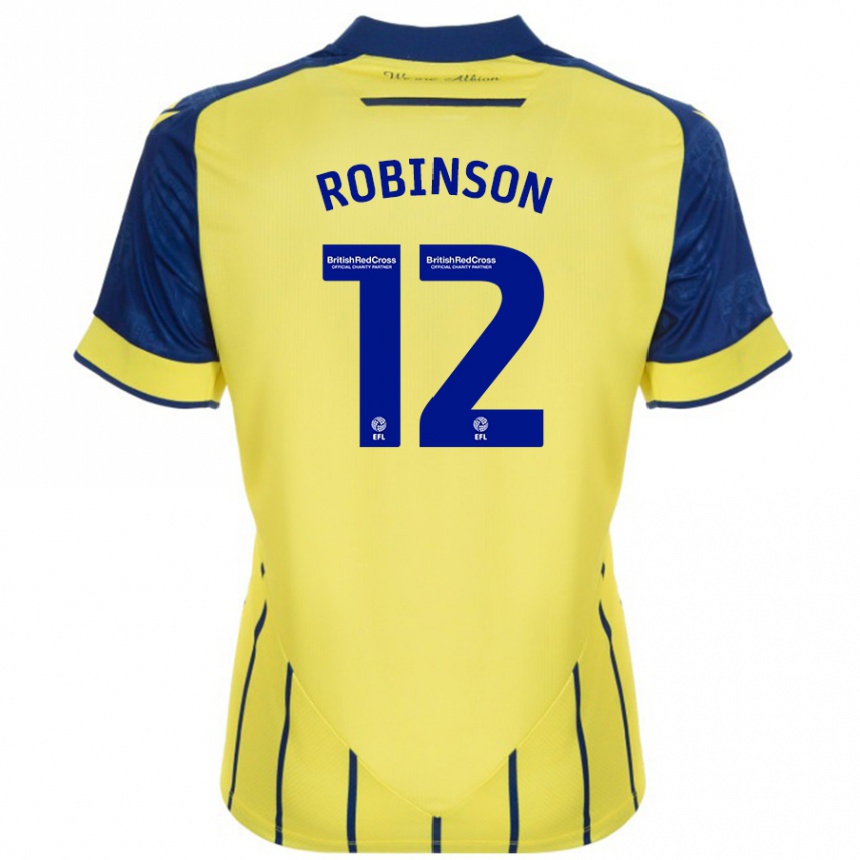 Kids Football Leanne Robinson #12 Yellow Blue Away Jersey 2024/25 T-Shirt