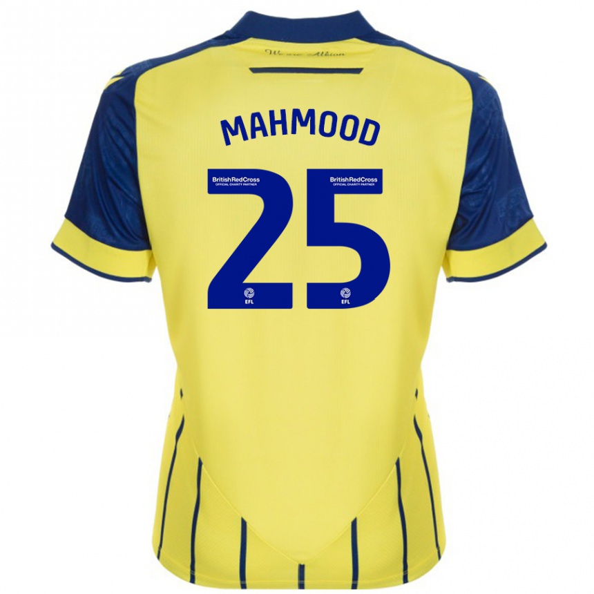 Kids Football Mahmood #25 Yellow Blue Away Jersey 2024/25 T-Shirt