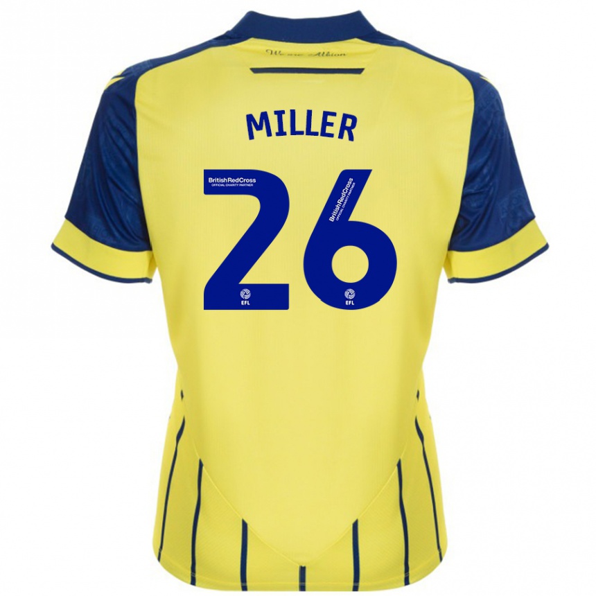 Kids Football Nna Miller #26 Yellow Blue Away Jersey 2024/25 T-Shirt