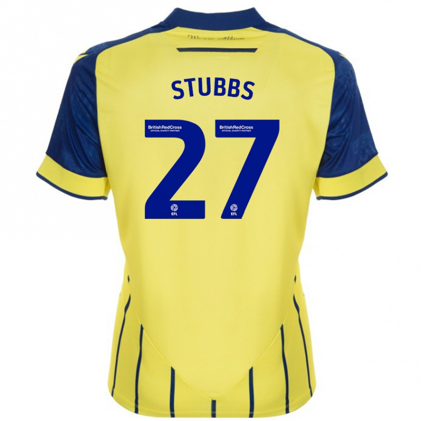 Kids Football Olivia Stubbs #27 Yellow Blue Away Jersey 2024/25 T-Shirt