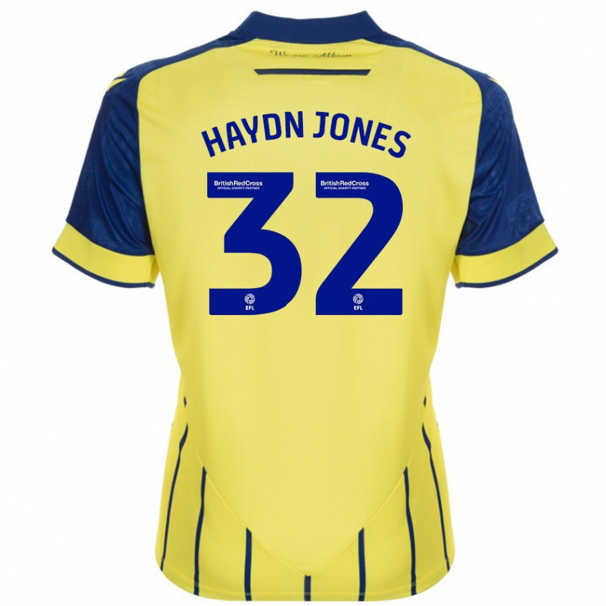 Kids Football Mackenzie Haydn-Jones #32 Yellow Blue Away Jersey 2024/25 T-Shirt