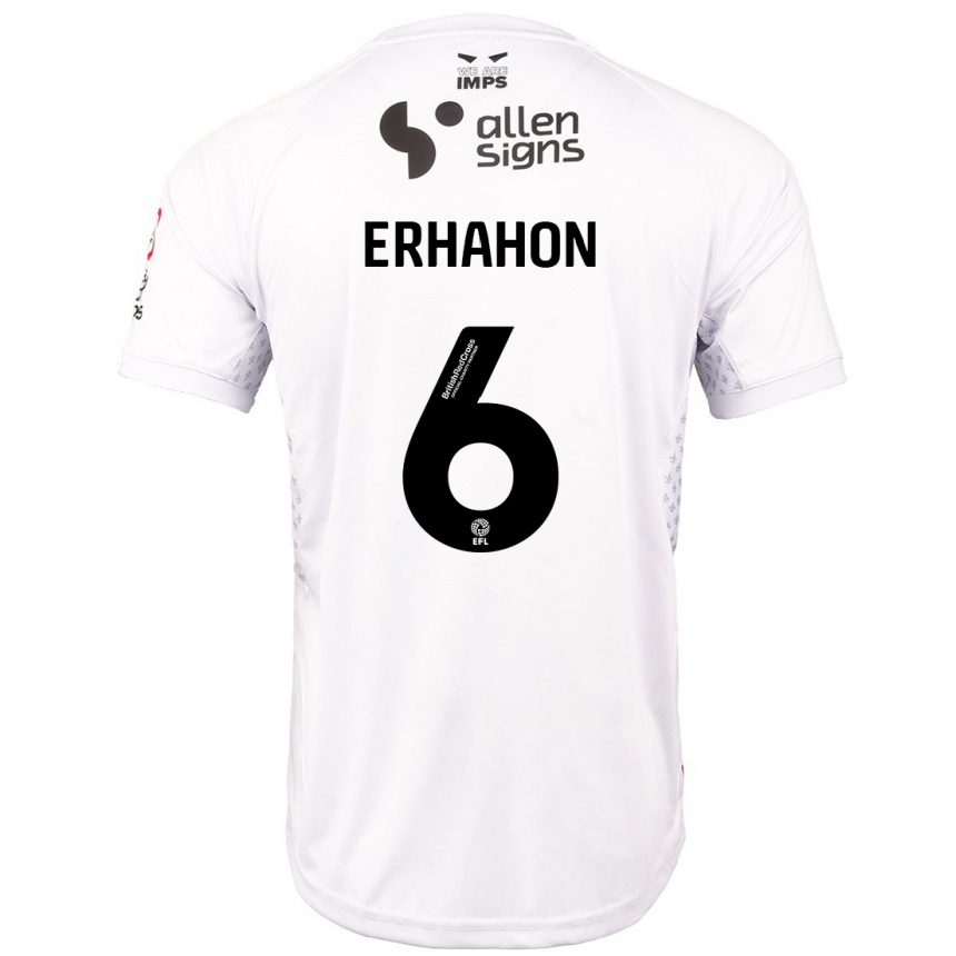 Kids Football Ethan Erhahon #6 Red White Away Jersey 2024/25 T-Shirt