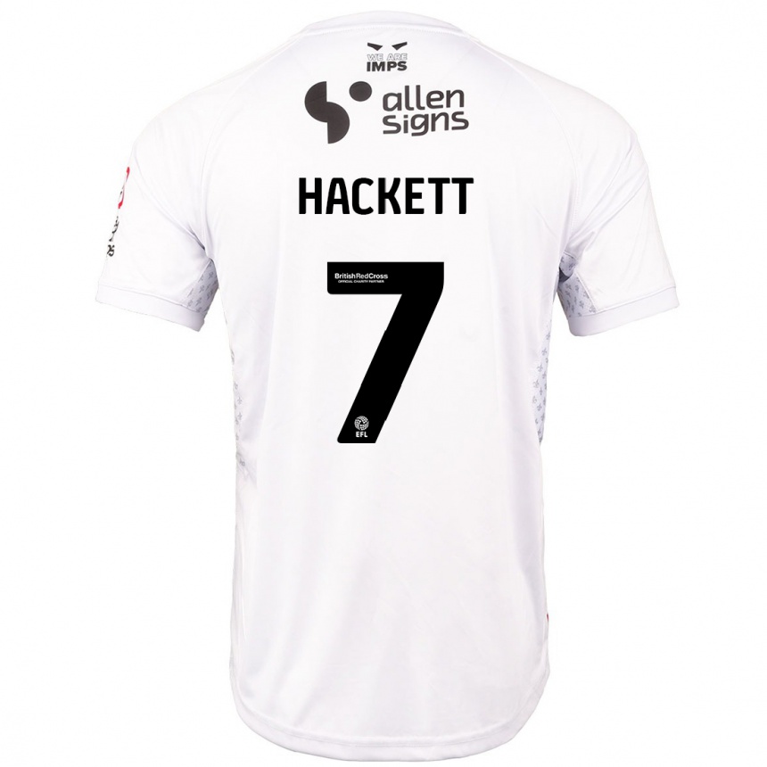 Kids Football Reeco Hackett #7 Red White Away Jersey 2024/25 T-Shirt