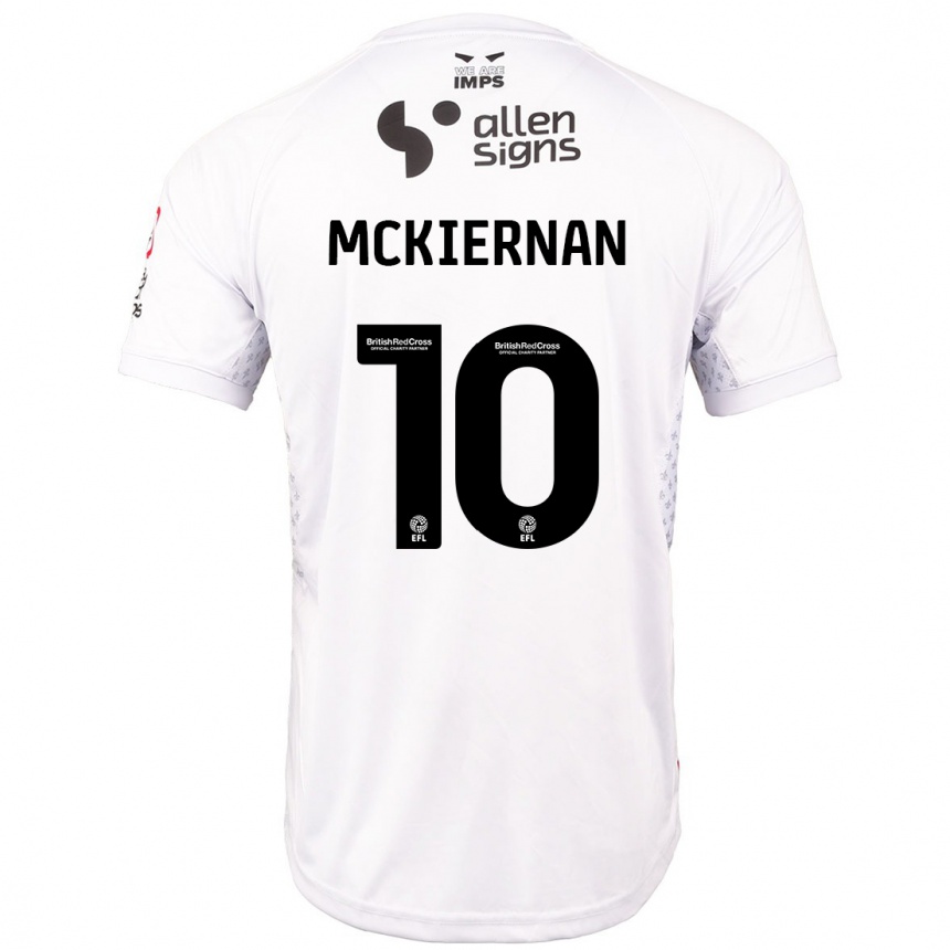 Kids Football Jj Mckiernan #10 Red White Away Jersey 2024/25 T-Shirt