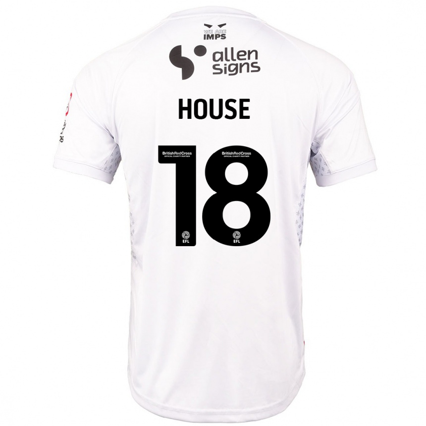 Kids Football Ben House #18 Red White Away Jersey 2024/25 T-Shirt