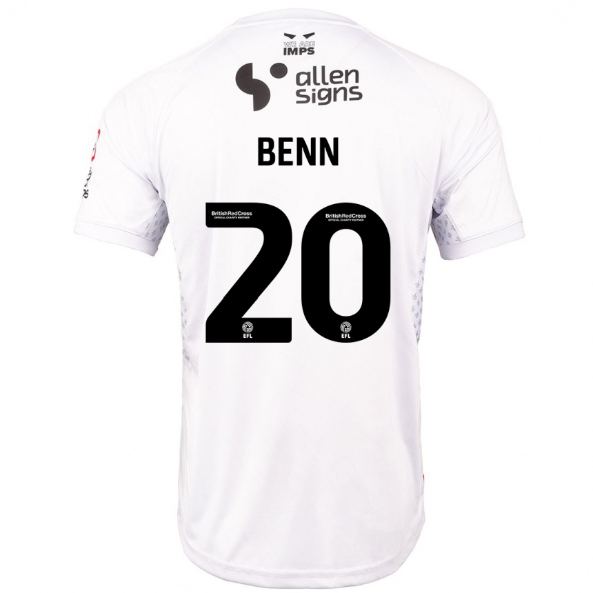 Kids Football Jay Benn #20 Red White Away Jersey 2024/25 T-Shirt