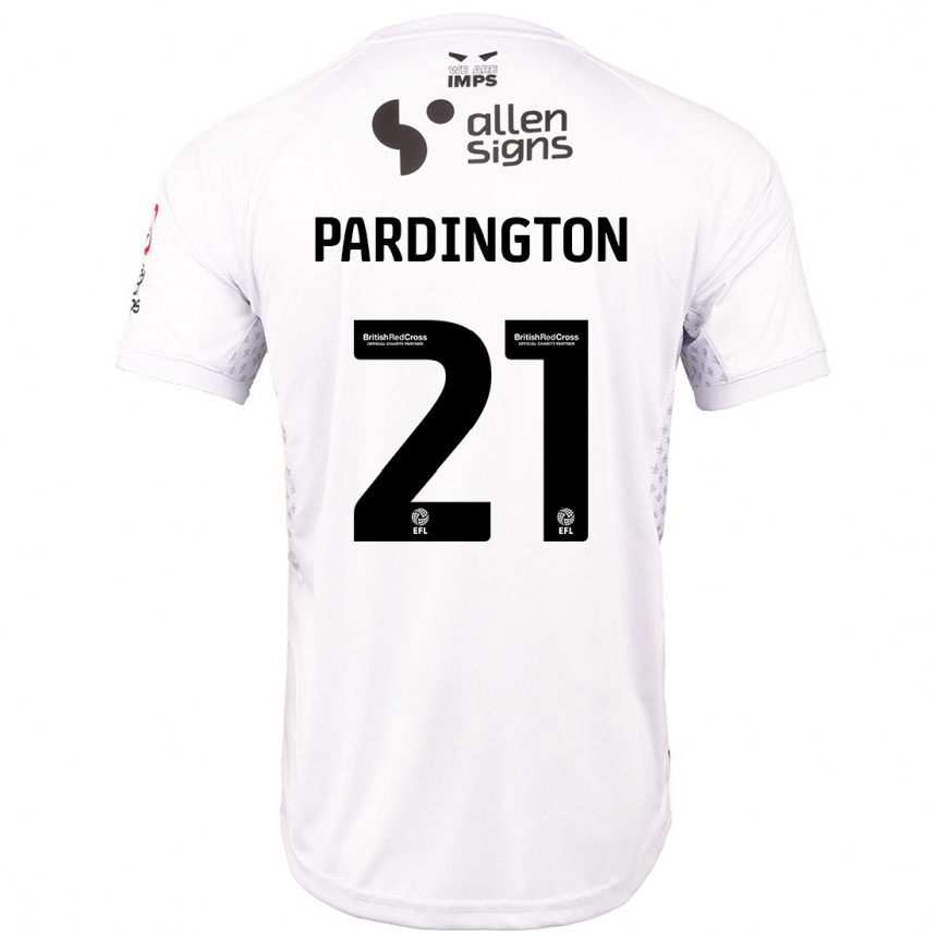 Kids Football Jamie Pardington #21 Red White Away Jersey 2024/25 T-Shirt