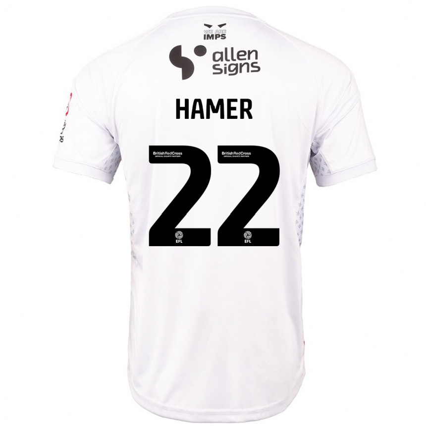 Kids Football Tom Hamer #22 Red White Away Jersey 2024/25 T-Shirt