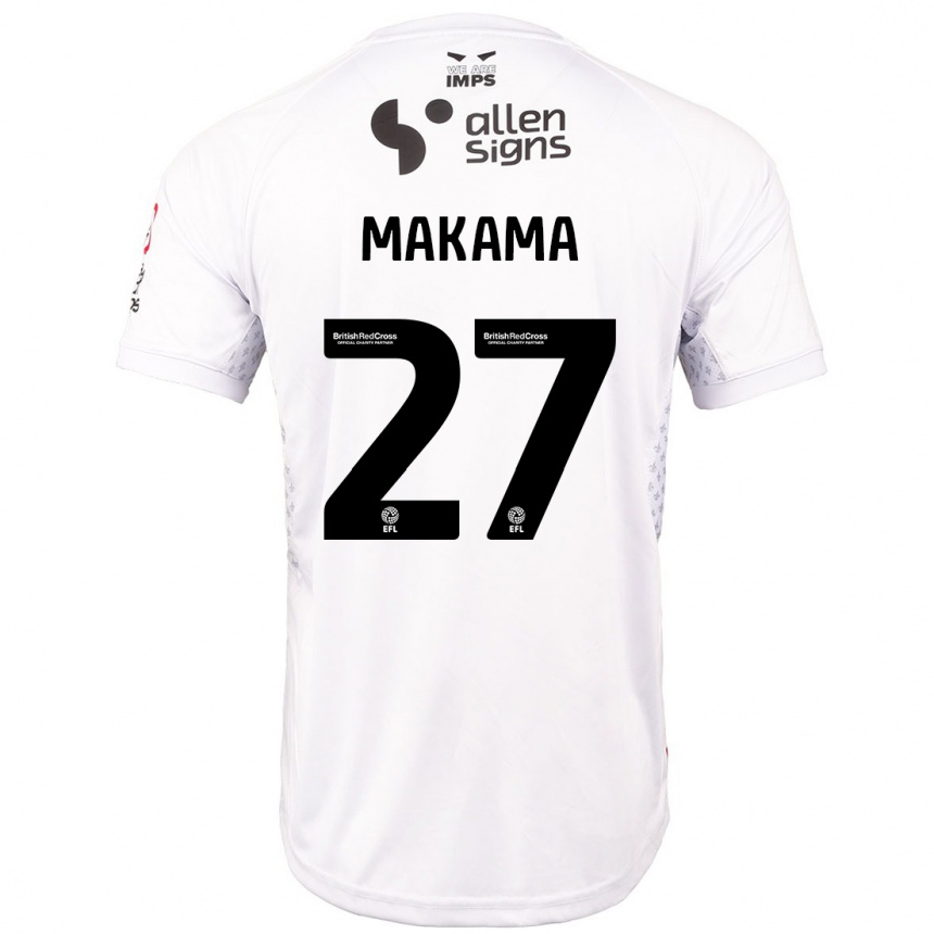 Kids Football Jovon Makama #27 Red White Away Jersey 2024/25 T-Shirt