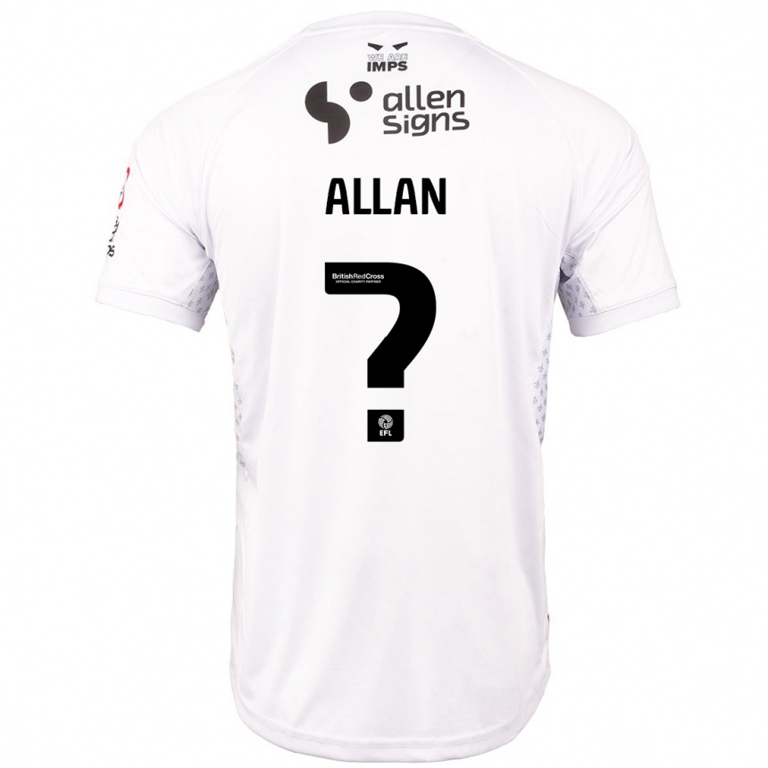 Kids Football Isaac Allan #0 Red White Away Jersey 2024/25 T-Shirt