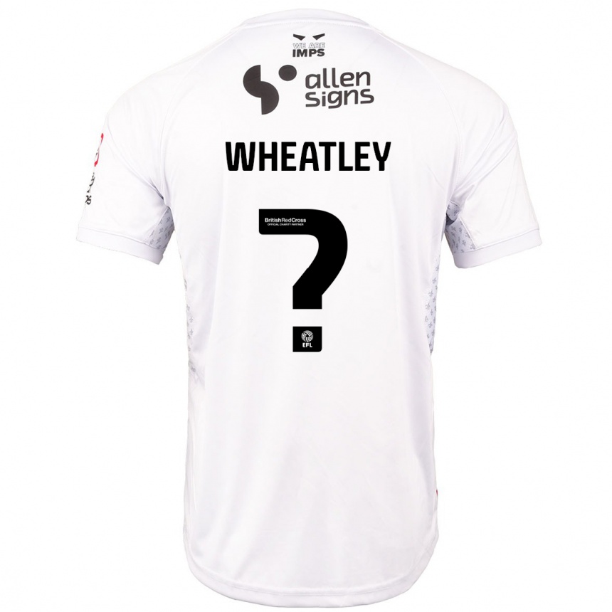 Kids Football Kyrell Wheatley #0 Red White Away Jersey 2024/25 T-Shirt