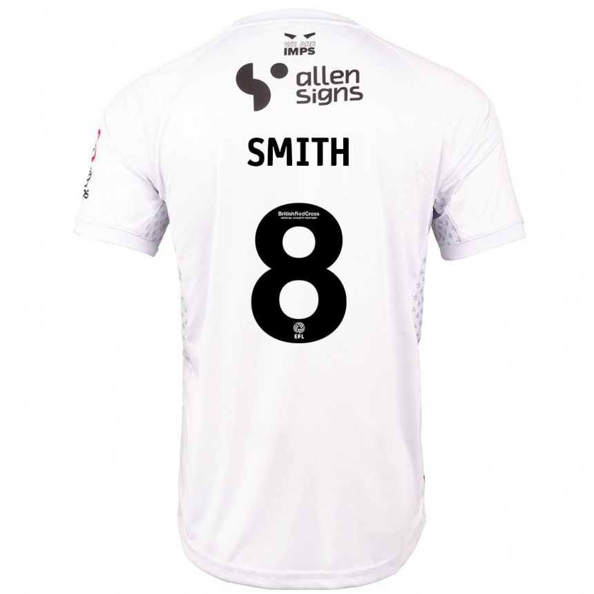 Kids Football Alistair Smith #8 Red White Away Jersey 2024/25 T-Shirt