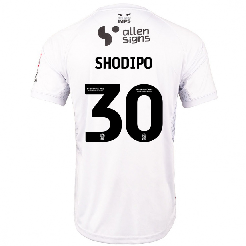 Kids Football Olamide Shodipo #30 Red White Away Jersey 2024/25 T-Shirt