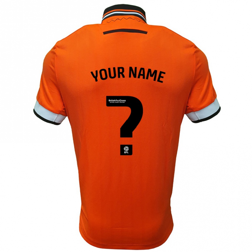 Kids Football Your Name #0 Orange White Away Jersey 2024/25 T-Shirt