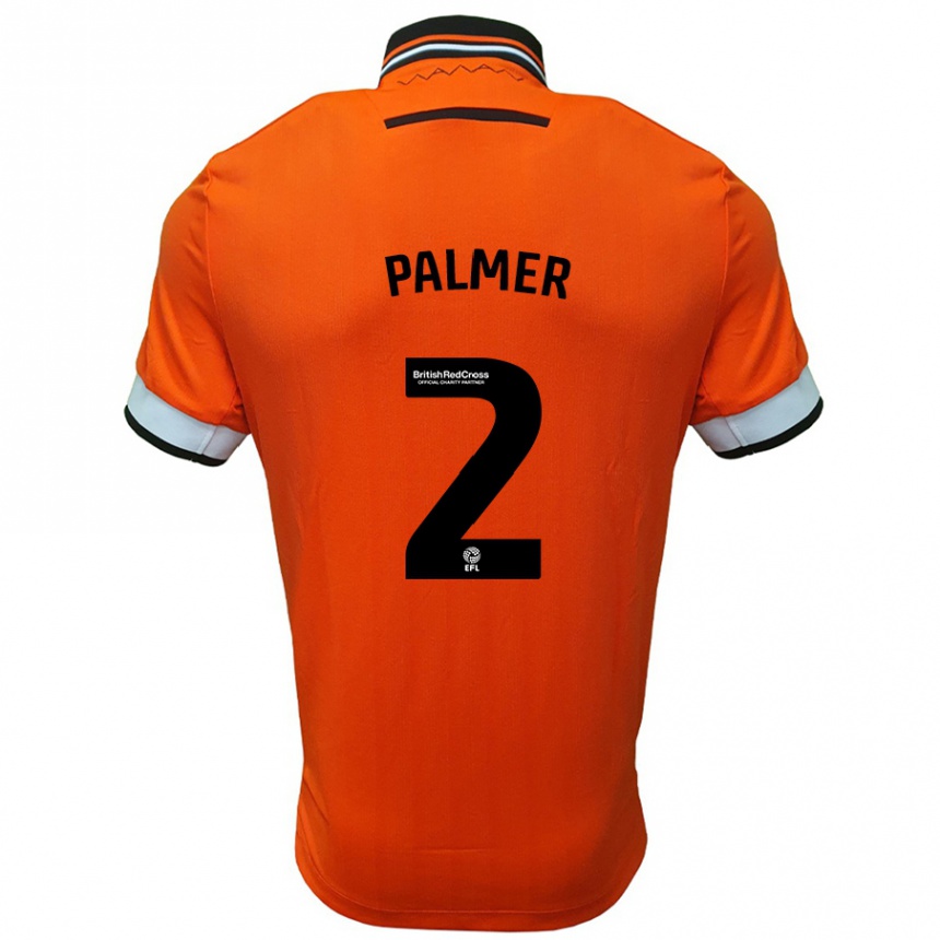 Kids Football Liam Palmer #2 Orange White Away Jersey 2024/25 T-Shirt