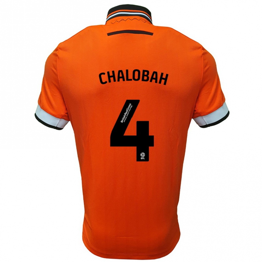 Kids Football Nathaniel Chalobah #4 Orange White Away Jersey 2024/25 T-Shirt