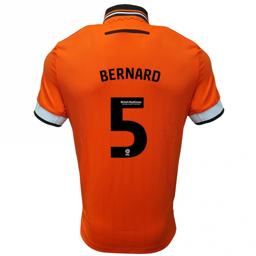 Kids Football Di'shon Bernard #5 Orange White Away Jersey 2024/25 T-Shirt