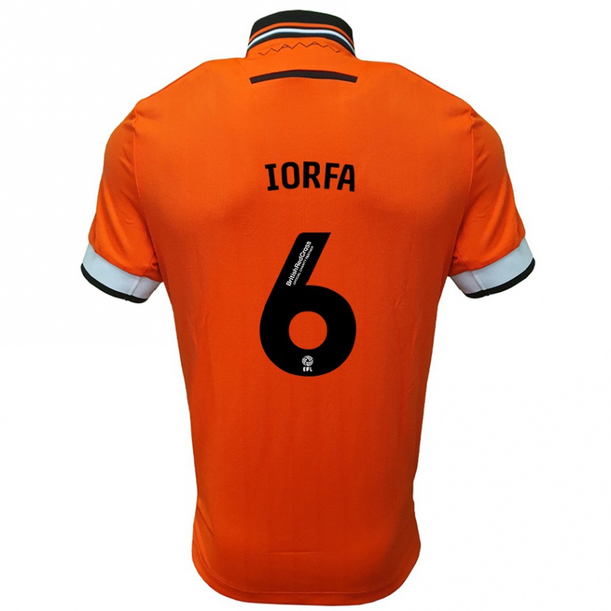 Kids Football Dominic Iorfa #6 Orange White Away Jersey 2024/25 T-Shirt