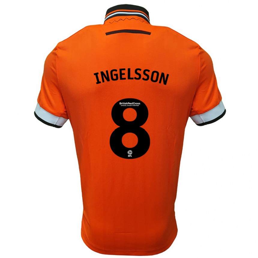 Kids Football Svante Ingelsson #8 Orange White Away Jersey 2024/25 T-Shirt