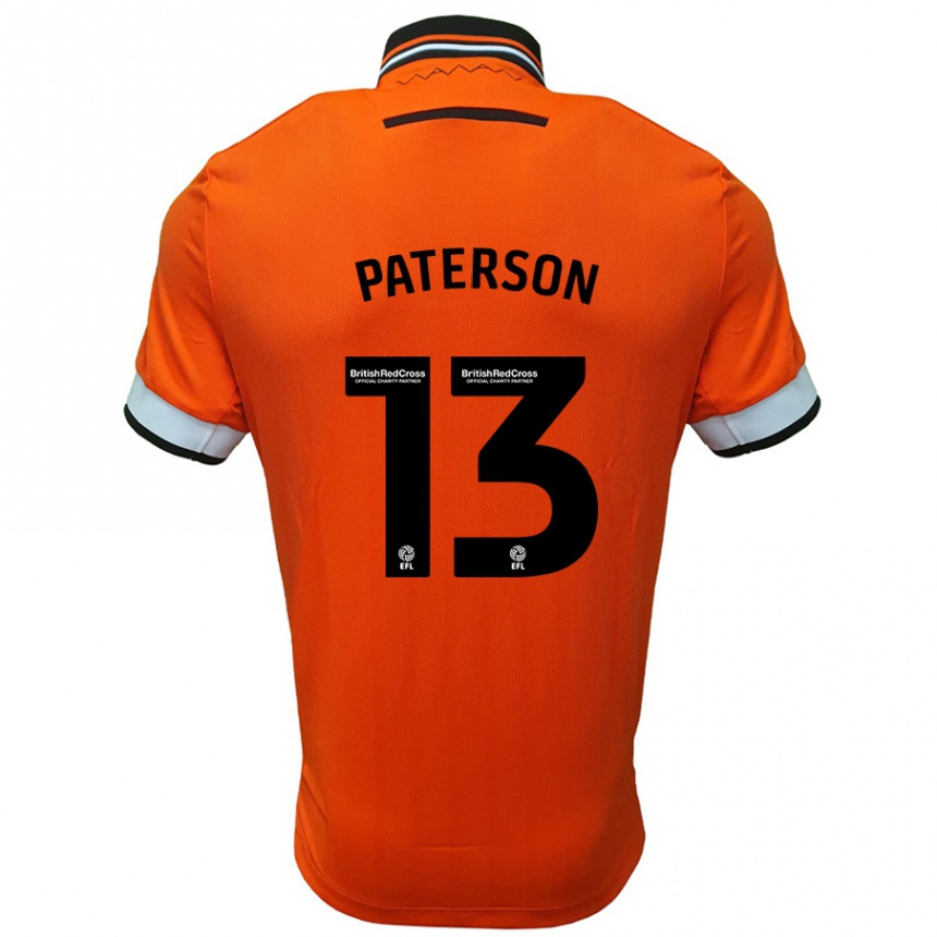 Kids Football Callum Paterson #13 Orange White Away Jersey 2024/25 T-Shirt