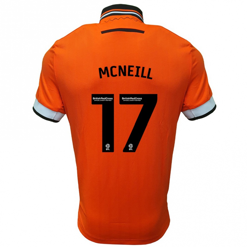 Kids Football Charlie Mcneill #17 Orange White Away Jersey 2024/25 T-Shirt