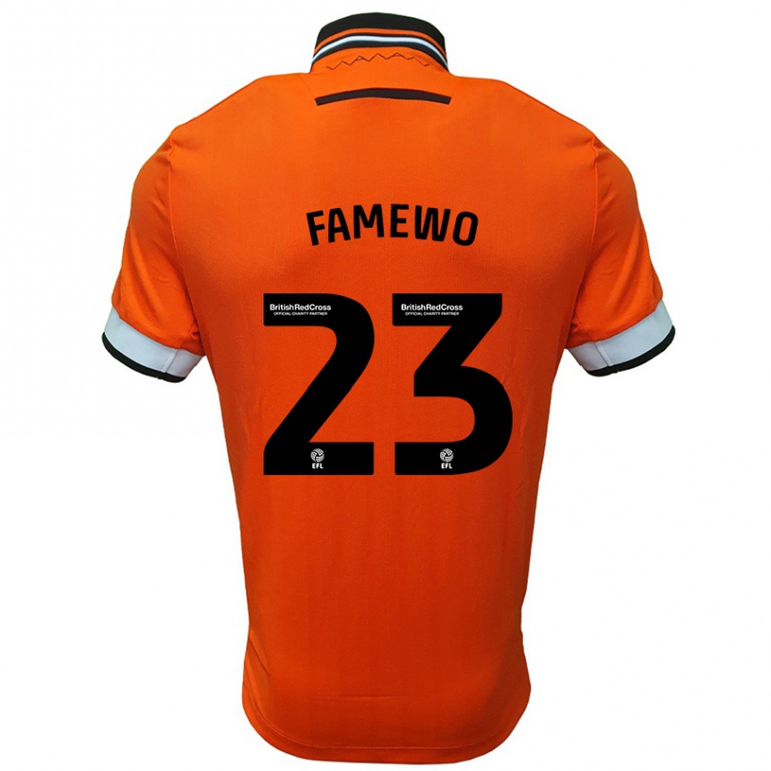 Kids Football Akin Famewo #23 Orange White Away Jersey 2024/25 T-Shirt