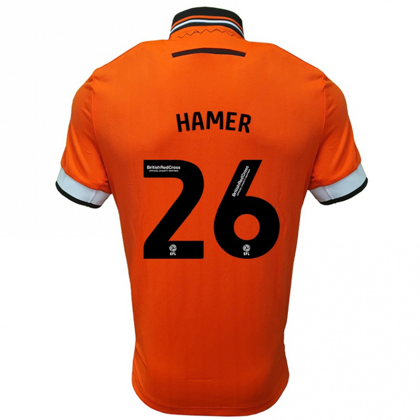 Kids Football Ben Hamer #26 Orange White Away Jersey 2024/25 T-Shirt