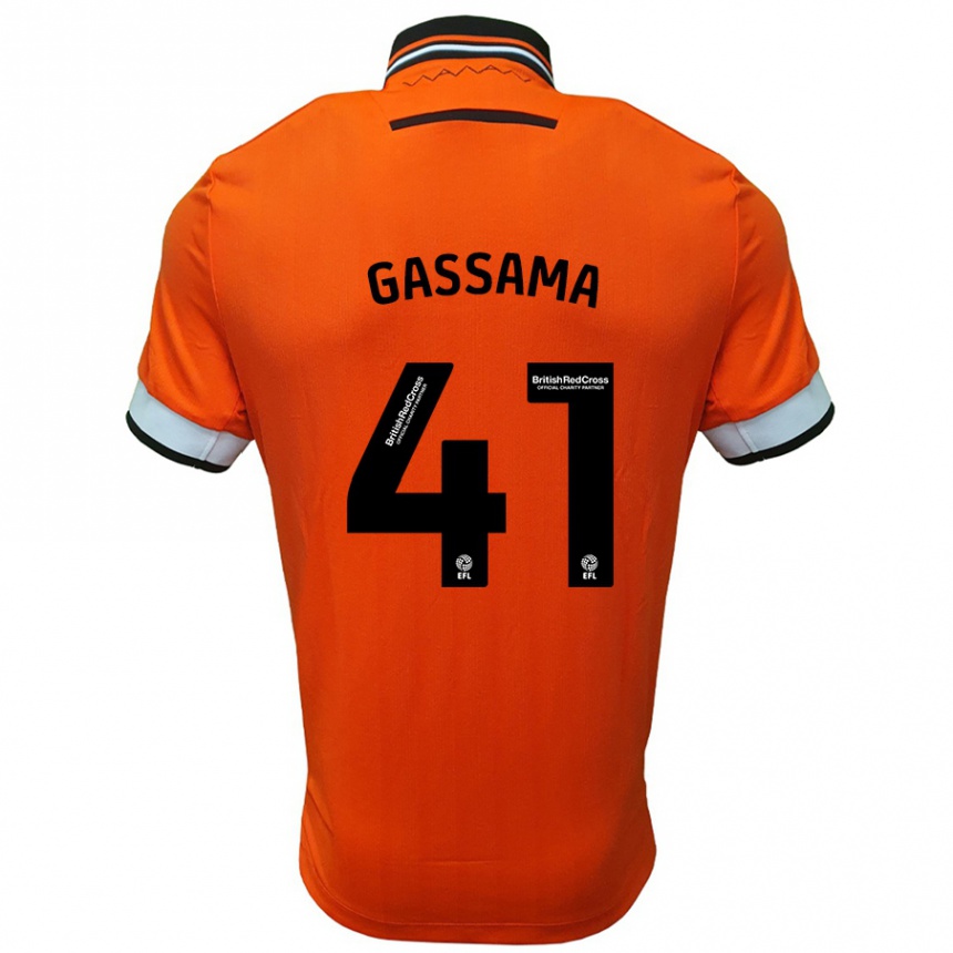 Kids Football Djeidi Gassama #41 Orange White Away Jersey 2024/25 T-Shirt